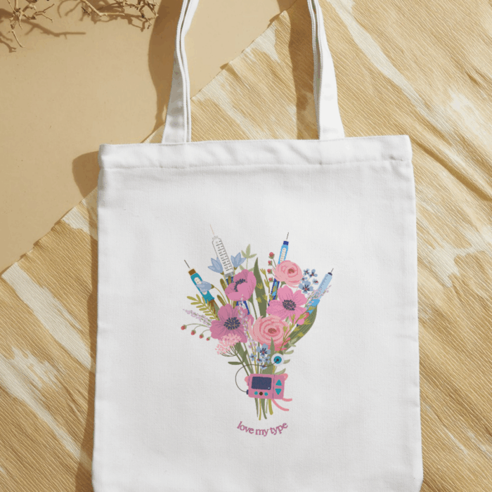 Inzulin virágcsokor vászontáska