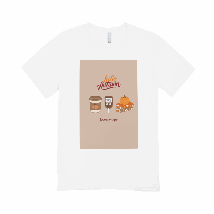 "Hello Autumn" barna háttér, fehér-póló