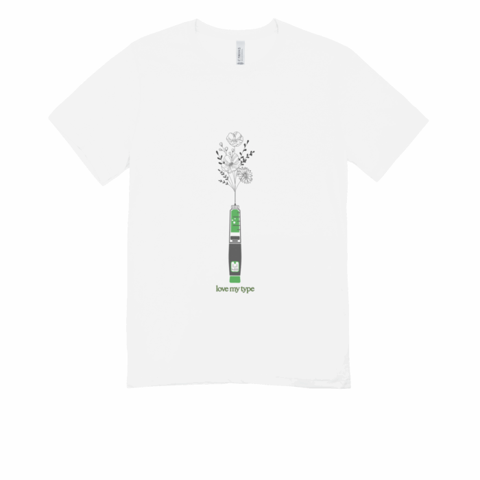 Inzulin zöld virágos-póló