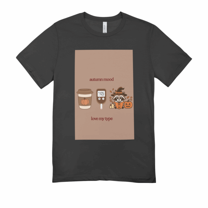 "Autumn mood" fekete póló, barna háttérrel