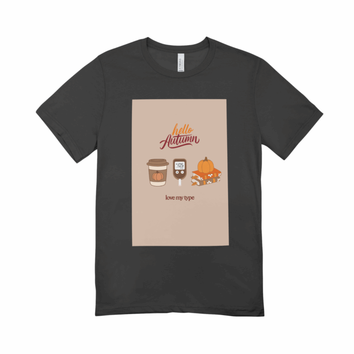 "Hello Autumn" fekete póló,barna háttérrel