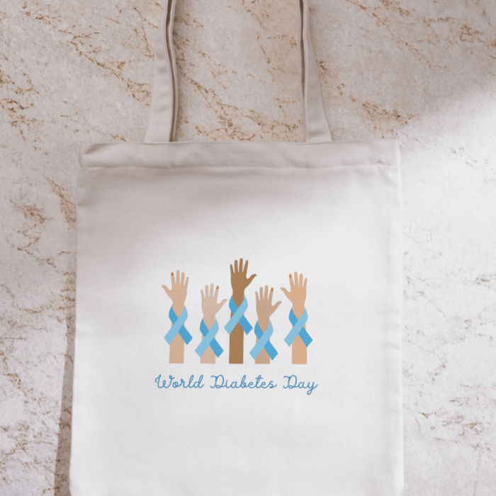 Diabétesz kezek-vászontáska