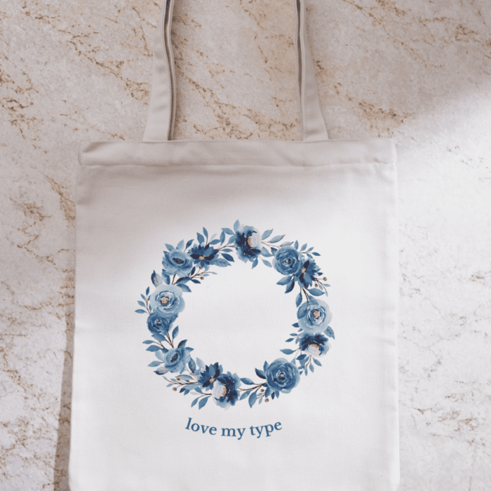 Virág koszorú-vászontáska