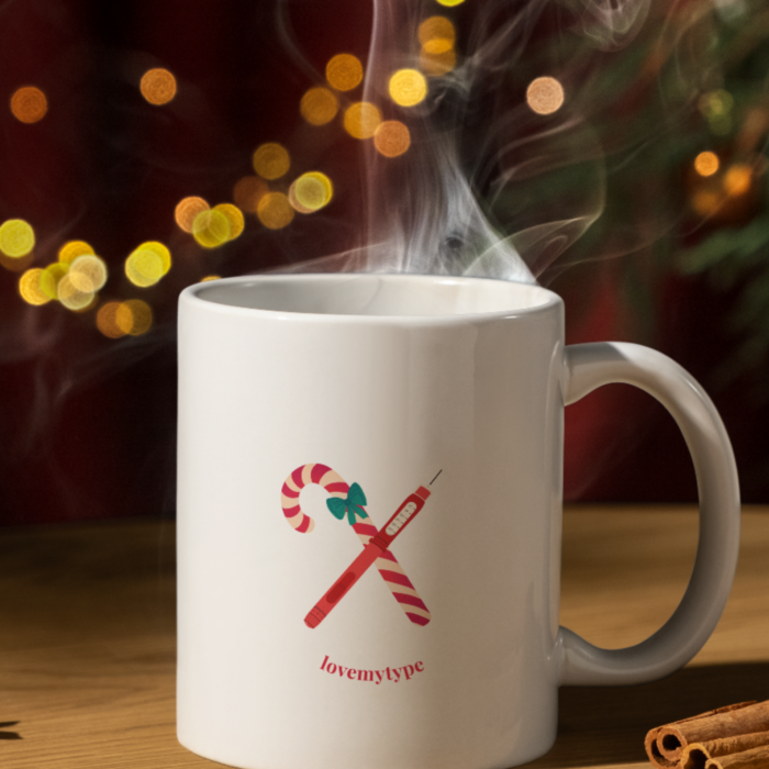 Candy cane-karácsonyi bögre