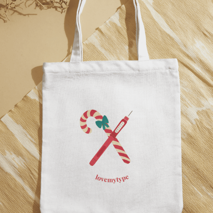 Candy cane-karácsonyi vászontáska