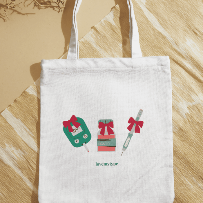 Diabetes gift-karácsonyi vászontáska