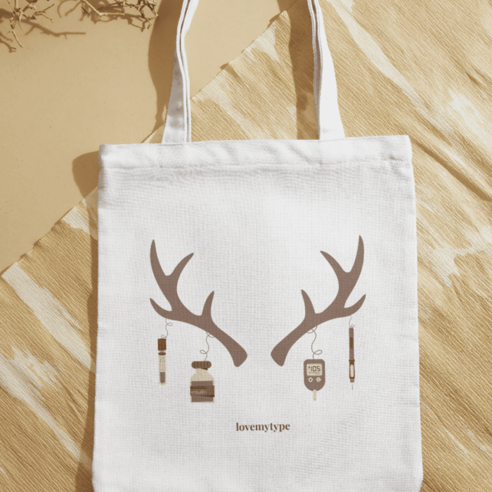 Rénszarvas-karácsonyi vászontáska
